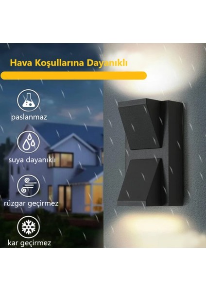 Rultech LED Işık Duvar Lambası Aplik 7W Su Geçirmez Dekoratif Bahçe Balkon Teras Garaj Iç&dış Mekan LED Işık Gün Işığı 3200K