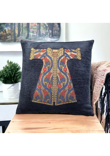 Kaftan Desenli Lacivert Kırlent Kılıfı 45CM*45CM
