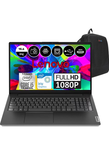 V15 Gen4 Intel Core I5 13420H 40 GB 1 Tb SSD Intel UHD Grafik Windows 11 Pro 15.6" Fhd Taşınabilir Bilgisayar 83A100A4TRW26 + Weblegelsin Çanta