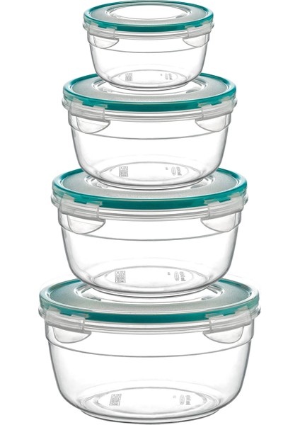 (4'lü Set) Fresh Box (200 - 500 - 800 - 1500 ml) Hava Geçirmez & Sıvı Sızdırmaz Saklama Kabı