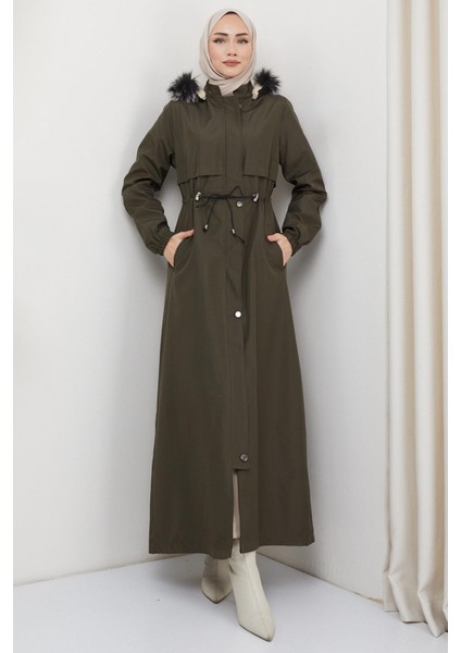 Içi Kürklü Tam Boy Bondit Mont Haki HM2331 fiyatları