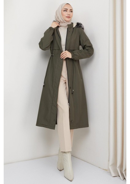 Allerli Içi Kürklü Bondit Mont Haki HM2330