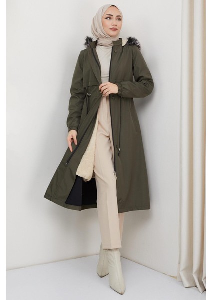 Allerli Içi Kürklü Bondit Mont Haki HM2330 fiyatları