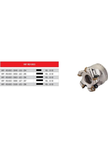 Vrf - RD1003 - D040 - D16 - Z04 Vorgen Freze Takımı