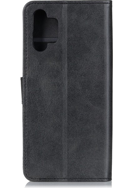Cep Telefonu Kapağı Cüzdan Stand Samsung Galaxy A32 5G/M32 5g Pu Deri Telefon Koruyucusu Case-Black (Yurt Dışından)