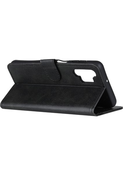 Cep Telefonu Kapağı Cüzdan Stand Samsung Galaxy A32 5G/M32 5g Pu Deri Telefon Koruyucusu Case-Black (Yurt Dışından)