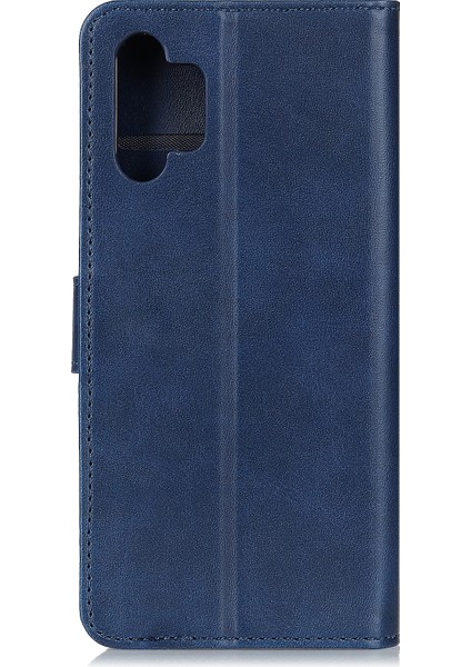 Cep Telefonu Kapağı Samsung Galaxy A32 5G/M32 5g Pu Deri Telefon Koruyucusu Case-Mavi (Yurt Dışından)