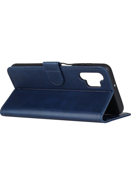 Cep Telefonu Kapağı Samsung Galaxy A32 5G/M32 5g Pu Deri Telefon Koruyucusu Case-Mavi (Yurt Dışından)
