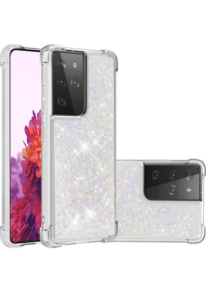 Samsung Galaxy S21 Ultra 5g-White Için Dinamik Quicksand ve Tpu Şok Geçirmez Koruma Telefonu (Yurt Dışından)
