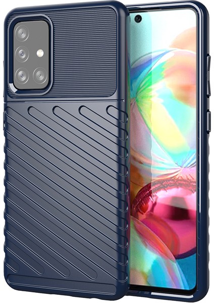 Thunder Serisi Samsung Galaxy A72 4g/5g Yumuşak Tpu Telefon Kabuk Mavisi Için (Yurt Dışından)