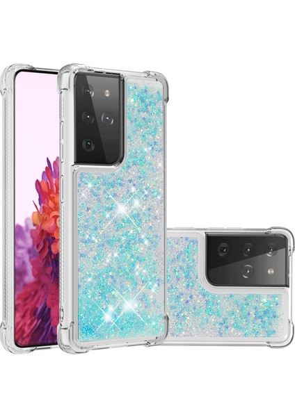 Samsung Galaxy S21 Ultra 5g-Baby Mavi Için Dinamik Quicksand ve Tpu Şok Geçirmez Koruma Telefonu (Yurt Dışından)