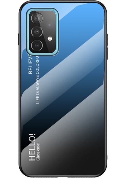 Tpu+Pc+Cam Renk Gradyan Deseni Samsung Galaxy A52 4G/5G/A52S 5g-Blue/siyah Için Süper Ince Cep Telefonu Kılıfı (Yurt Dışından)