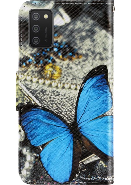 Desen Baskı Tpu+Pu Deri Cüzdan Samsung Galaxy A02S (164.2X75.9X9.1MM) Için Kordonlu Telefon Kasası (Yurt Dışından) fırsatları