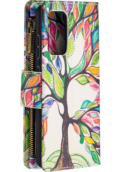 BF03 Fermuar Cüzdan Tasarım Deseni Samsung Galaxy A52 4G/5G/A52S 5g-Life Tree Için Deri Telefon Kapağı (Yurt Dışından) modelleri
