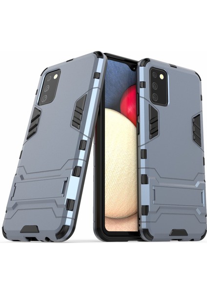 Samsung Galaxy A02S (164.2X75.9X9.1MM) Için Plastik+Tpu Hibrid Kasa Kickstand Kabuğu (Yurt Dışından)