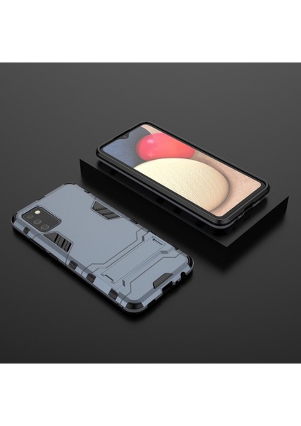Samsung Galaxy A02S (164.2X75.9X9.1MM) Için Plastik+Tpu Hibrid Kasa Kickstand Kabuğu (Yurt Dışından)