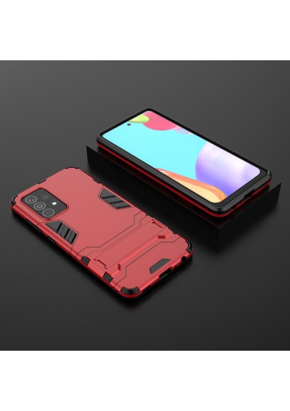 2 Kickstand Protector Plastik+Tpu Hibrit Kapak Samsung Galaxy A52 4G/5G/A52S 5g-Red (Yurt Dışından)