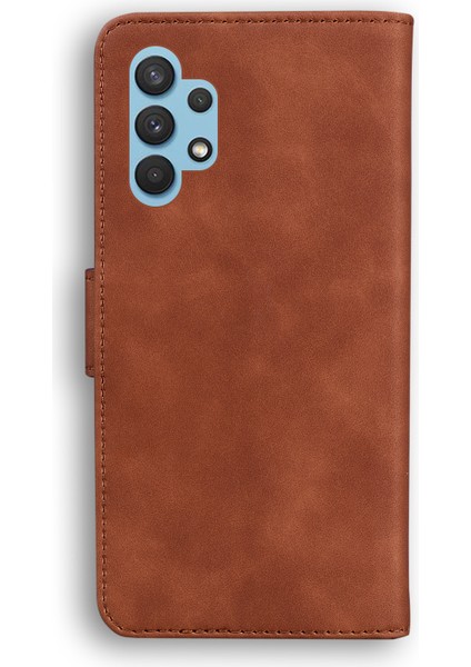 Manyetik Kapatma Cüzdan Stand Pu Deri Kılıf Samsung Galaxy A32 4g (Ab Versiyonu) -Brown (Yurt Dışından)