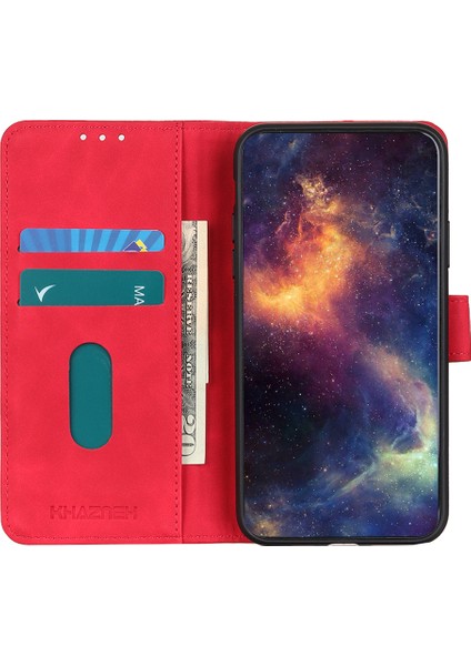 Samsung Galaxy A32 4g Için Khazneh Cüzdan Tasarım Telefon Kılıfı, Retro Style Pu Deri Deri Şok Geçirmez Flip Kapak Stand-Red ile (Yurt Dışından)