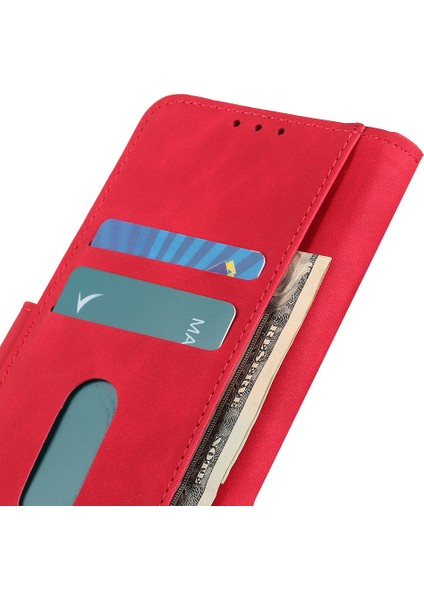 Samsung Galaxy A32 4g Için Khazneh Cüzdan Tasarım Telefon Kılıfı, Retro Style Pu Deri Deri Şok Geçirmez Flip Kapak Stand-Red ile (Yurt Dışından)