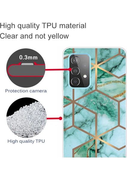 Mermer Desen Yumuşak Tpu Telefon Vaka Koruma Samsung Galaxy A32 5G/M32 5g Tarzı H Için Geri Kapak (Yurt Dışından) modelleri