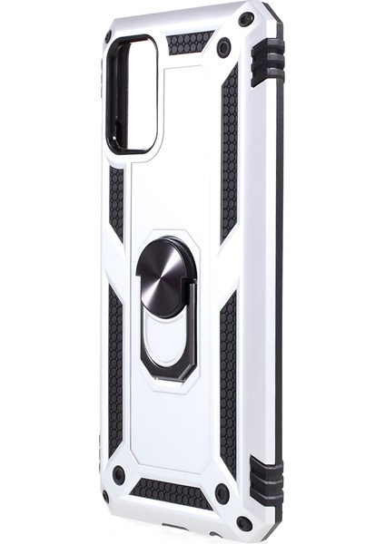 Samsung Galaxy A02S (166.5X75.9X9.2MM) Için Ring Kickstand Tasarımlı Pc+Tpu Hibrid Anti-Drop Telefon Kabuğu- (Yurt Dışından)