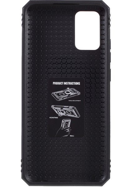 Samsung Galaxy A02S (166.5X75.9X9.2MM) Için Ring Kickstand Tasarımlı Pc+Tpu Hibrid Anti-Drop Telefon Kabuğu- (Yurt Dışından)