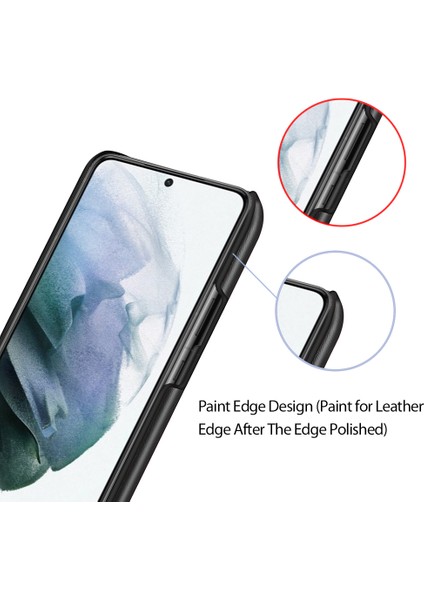 Samsung Galaxy S21 Fe-Light Kahverengi/siyah Için Çift Renkli Pu Deri Ekleme Kaplamalı Pc Koruyucu Kılıf (Yurt Dışından)