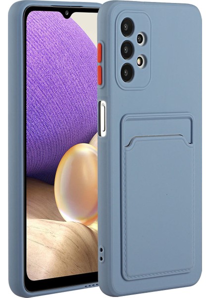 Samsung Galaxy A72 4g/5g-Mavi Için Kart Sahibi Kapağı ile Damla Dirençli Esnek Tpu Telefon Kasası (Yurt Dışından)