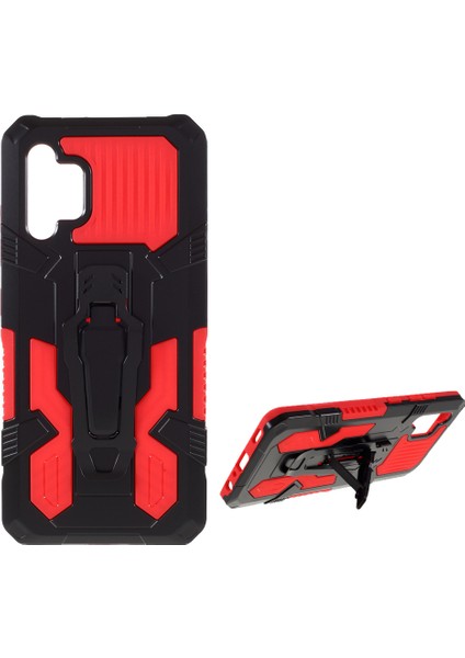 Samsung Galaxy A32 4g Için Kickstand Back Clip Tasarım Hibrit Telefon Kılıfı Kabuğu [ab Versiyonu] -Red (Yurt Dışından)