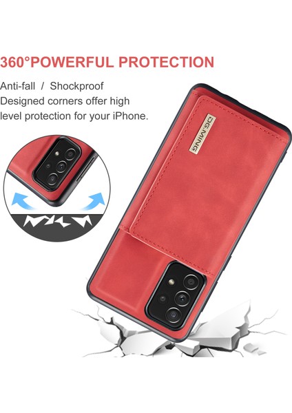 Samsung Galaxy A52 4G/5G/A52S 5g-Red Için Çıkarılabilir Manyetik Cüzdanlı Anti-Fall Kickstand Tasarım Telefon Kılıfı (Yurt Dışından) fırsatları