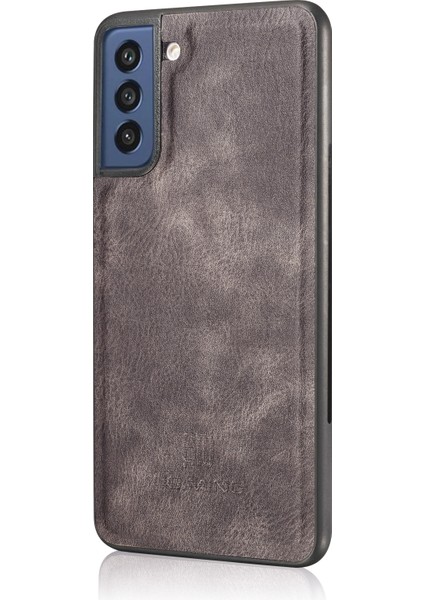 Samsung Galaxy S21 Fe Için Söndürülebilir 2'si Bir Arada Deri Cüzdan Kılıfı Stand Folio Manyetik Telefon Kapak-Grey (Yurt Dışından)