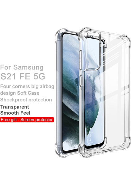 Samsung Galaxy S21 Fe-Transparent Için Tam Kapsama Şok Geçirmez Esnek Tpu Kasa Kapak+Ekran Koruyucu (Yurt Dışından)