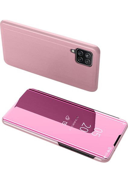 Samsung Galaxy A22 4g (Ab VERSIYONU)/M32 (Global Versiyon) Için Folio Flip Ayna Yüzey Deri Kaplama Stand Kılıfı (Yurt Dışından)