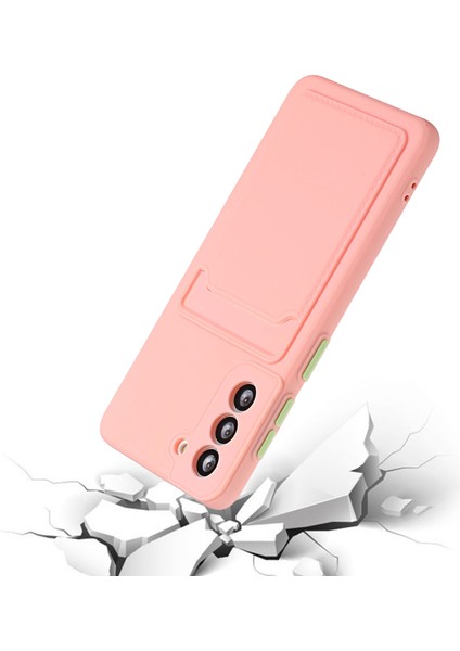 Samsung Galaxy S21+5G-PINK Için Kart Yuvası ile Yumuşak Tpu Telefon Kılıfı Kapağı (Yurt Dışından) modelleri