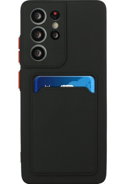 Samsung Galaxy S21 Ultra 5g-Black Için Kart Yuvası ile Kalite Tpu Telefon Kılıfı (Yurt Dışından)