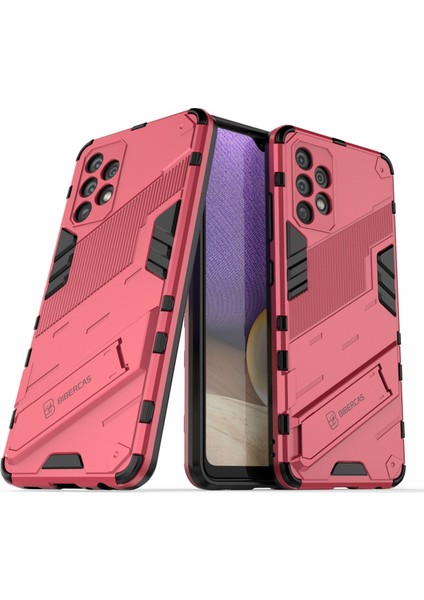 Tam Vücut Ağır Hizmet Hibrit Sert Pc Yumuşak Tpu Samsung Galaxy A32 4g (Ab Versiyonu) Için Katlanır Kickstand ile Şok Geçirmez Koruyucu Kapak (Yurt Dışından)