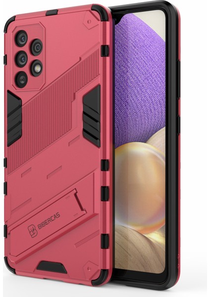 Tam Vücut Ağır Hizmet Hibrit Sert Pc Yumuşak Tpu Samsung Galaxy A32 4g (Ab Versiyonu) Için Katlanır Kickstand ile Şok Geçirmez Koruyucu Kapak (Yurt Dışından)