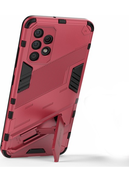 Tam Vücut Ağır Hizmet Hibrit Sert Pc Yumuşak Tpu Samsung Galaxy A32 4g (Ab Versiyonu) Için Katlanır Kickstand ile Şok Geçirmez Koruyucu Kapak (Yurt Dışından)