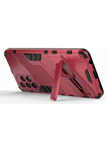 Tam Vücut Ağır Hizmet Hibrit Sert Pc Yumuşak Tpu Samsung Galaxy A32 4g (Ab Versiyonu) Için Katlanır Kickstand ile Şok Geçirmez Koruyucu Kapak (Yurt Dışından)