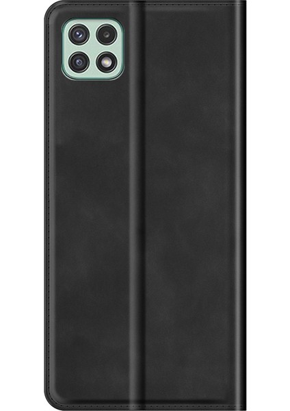 Samsung Galaxy A22 5g (Ab Versiyonu) Için Cüzdanlı Güçlü Mıknatıs Emilim Deri Kapak Folio Flip Koruyucu Stand Kılıfı (Yurt Dışından)