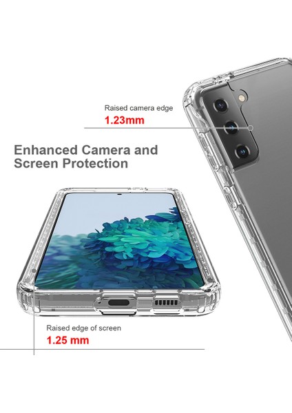 Samsung Galaxy S21+5G-MAVI Için Şeffaf Gradyan Renk Anti-Fall Clear Tpu+Pc Kabuğu (Yurt Dışından)