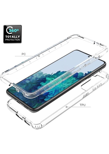Samsung Galaxy S21+5G-MAVI Için Şeffaf Gradyan Renk Anti-Fall Clear Tpu+Pc Kabuğu (Yurt Dışından)