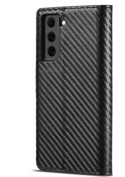 Samsung Galaxy S21+5G Tarzı 2 Için Cüzdanlı Deri Kasa Karbon Fiber Desenli Telefon Kabuğu (Yurt Dışından) modelleri