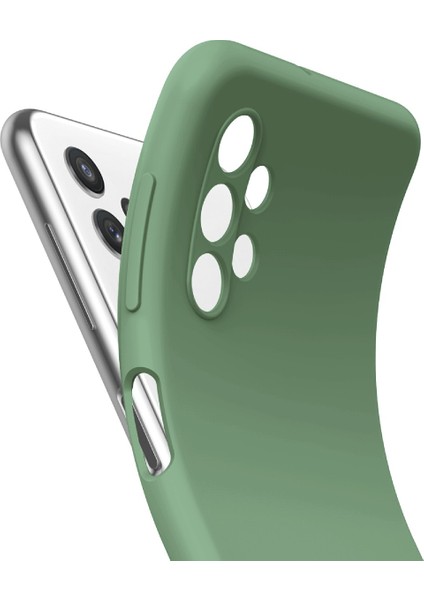 Yüzük Kickstand Tasarımı Düz Sıvı Silikon Telefon Koruyucu Kabuk Samsung Galaxy A32 4g (Ab Versiyonu) Için Kayışlı (Yurt Dışından)