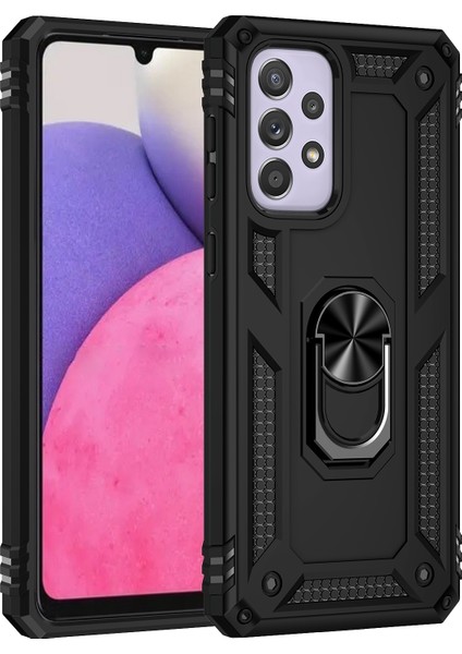 Samsung Galaxy A33 5g Askeri Sınıf Damla Damlı Hibrit Telefon Kılıfı Entegre Ring Kickstand-Black (Yurt Dışından) fiyatları