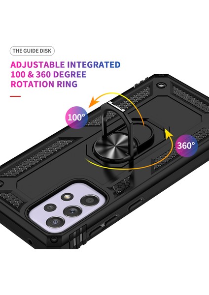 Samsung Galaxy A33 5g Askeri Sınıf Damla Damlı Hibrit Telefon Kılıfı Entegre Ring Kickstand-Black (Yurt Dışından) modelleri