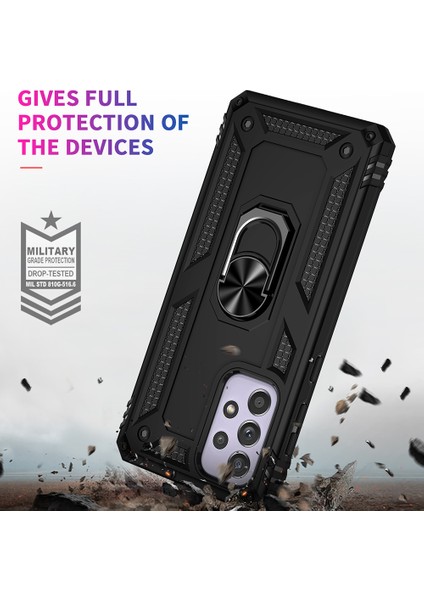 Samsung Galaxy A33 5g Askeri Sınıf Damla Damlı Hibrit Telefon Kılıfı Entegre Ring Kickstand-Black (Yurt Dışından) indirimleri