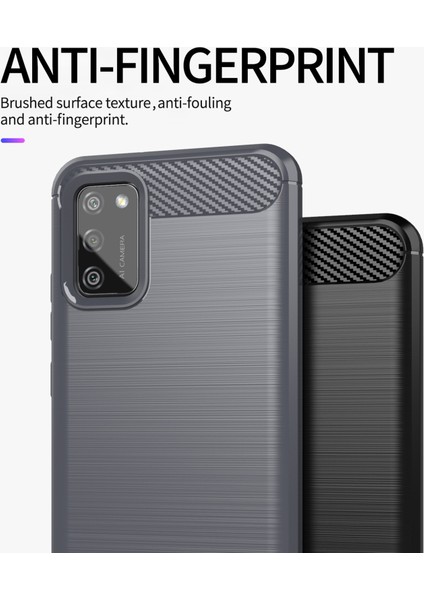 1.8mm Fırçalanmış Yüzey Tpu Kılıfı Hafif Ince Karbon Fiber Doku Samsung Galaxy A02S (166.5X75.9X9.2MM) Için Koruyucu Kapak (Yurt Dışından)