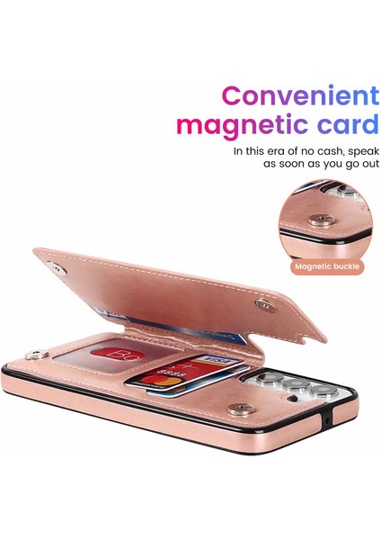 Kart Sahibi Çizilmeye Dayanıklı Pu Deri Kaplamalı Tpu Telefon Kılıfı Samsung Galaxy S22 Ultra 5g-Rose Gold Için Mandala Çiçek Kickstand Telefon Kapağı (Yurt Dışından) indirimleri